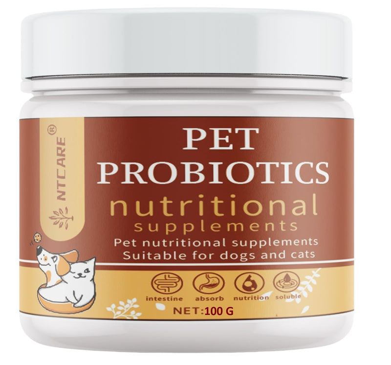 Probiotic Powder for Dogs & Cats. Probiotics for Digestive Health, Immune Support, Diarrhea, Gas, Itching & Seasonal Allergies. with Digestive Enzymes & Prebiotics, Veterinarian Formulated, 100g