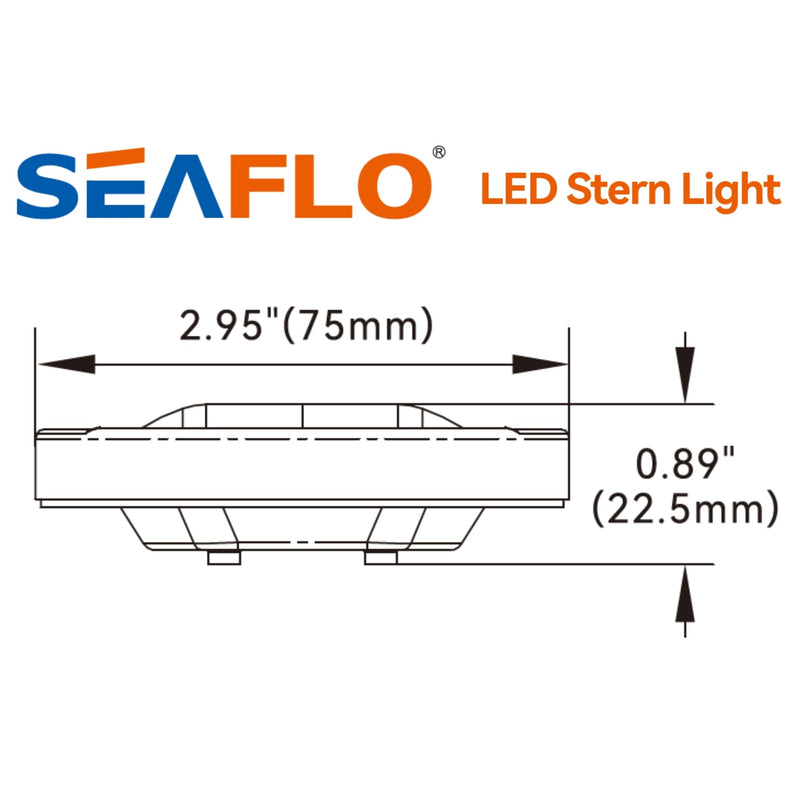 SEAFLO 01 Series Courtesy Transom LED White Stern Light- 2.2W, 2 NM Visibility, AISI 316 Stainless Steel, IP66 Waterproof, USCG Approved for Boats Up to 65 FT (20M), 4-Year Warranty (Blue) Blue