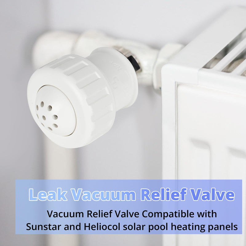 3/4" Vacuum Relief Valve Pool Solar Panels Compatible for Heliocol and Sunstar Panels, PVC Vacuum Relief Valve Fit for Heliocol Solar Swimming Pool Heating Systems (White)