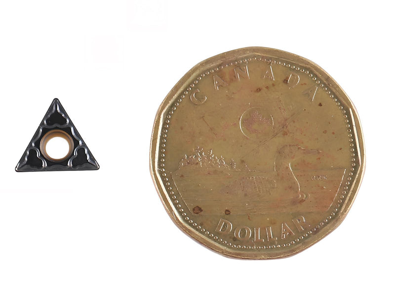 Accusize Industrial Tools Carbide Inserts, TCMT21.51-P3, 2224-1028 | CVD Coated, 1/4 in I.C, 3/32 in Thick, 0.110 in Hole, 1/64 in Radius, 10 Pcs/Box TCMT21.51, CVD Coating