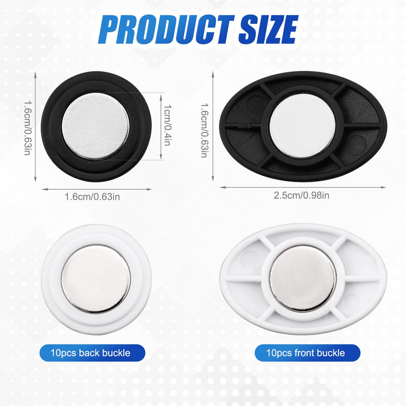 10 Pairs Race Bib Magnets, Oval Race Bib Clips Magnetic Race Bib Holders Running Bib Buckles Bib Fasteners Bib Pins Magnetic Marathon Bib Clips for Running Triathlon Cycling