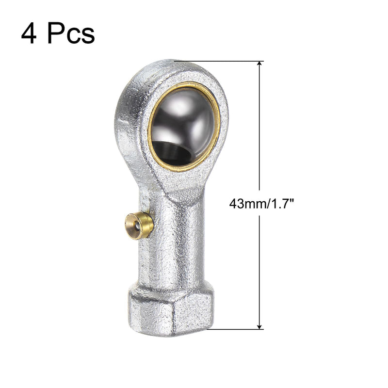 uxcell 4pcs PHSB4 Female Rod End Bearing 1/4 Inch Bore and 1/4-28 Right Hand Thread, Self-Lubricating Joint Rod Ends, Includes Jam Nuts