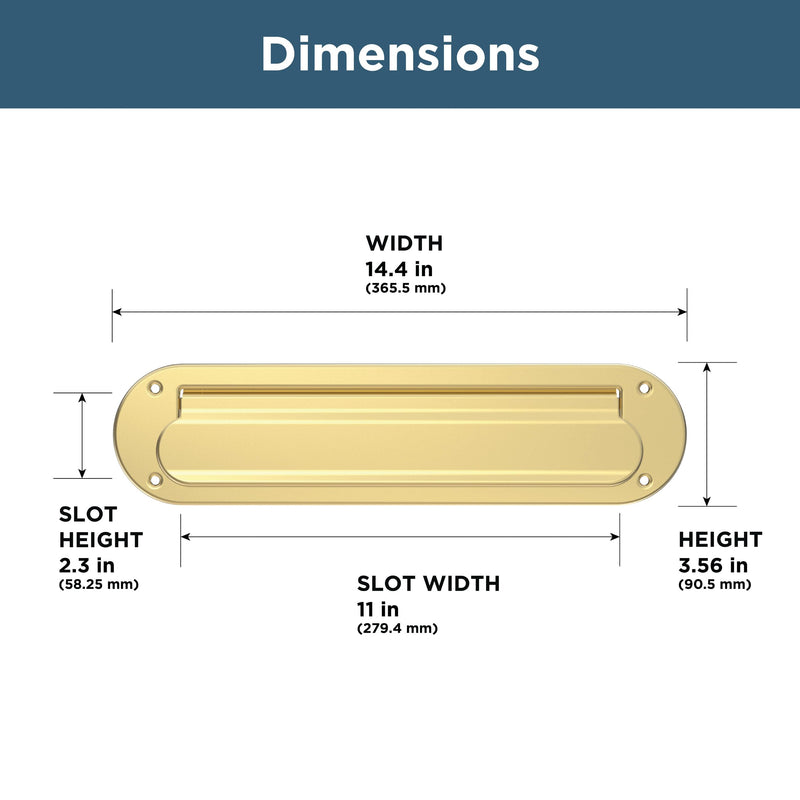 Franklin Brass Derby Mail Slot for Door in Brushed Gold HHMSL-BRG-U
