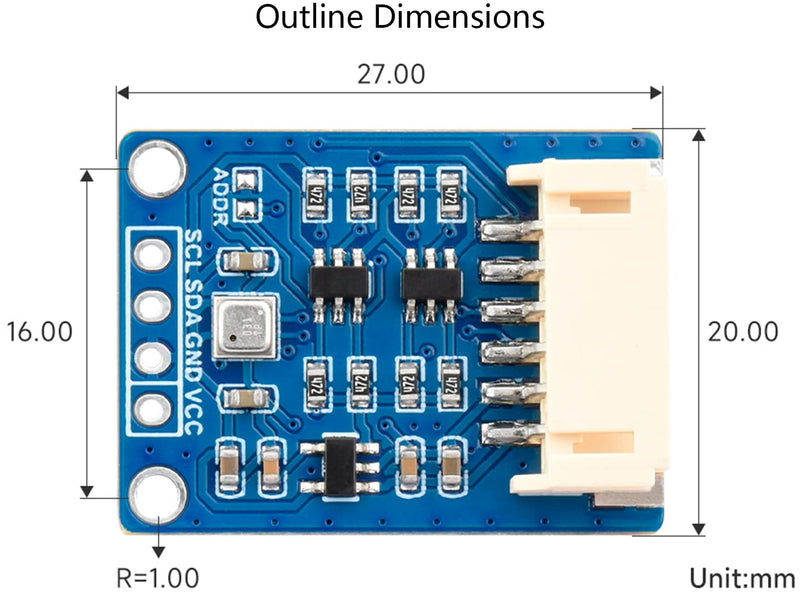 BME688 Environmental Sensor with AI Function, Supports Temperature/Humidity/Barometric Pressure/Gas Detection, I2C and SPI, Support Raspberry Pi/Raspberry Pi Pico/Arduino / ESP32,etc. BME688 with AI function