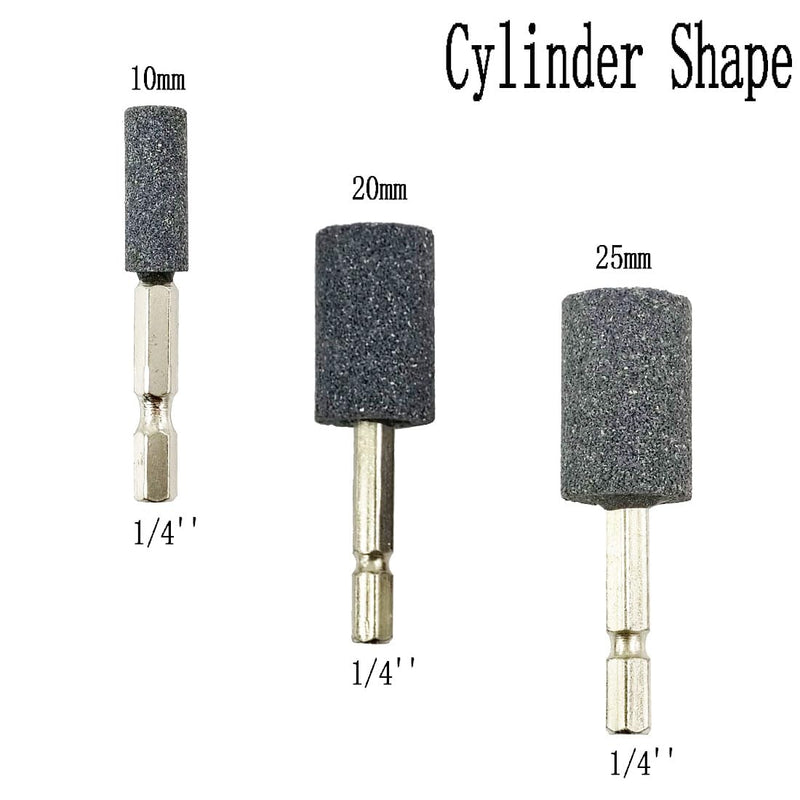 𝐋𝐮𝐨 𝐤𝐞 8 Pcs Rotary Grinding Stone - 1/4'' Hex Shank Assorted Shape Abrasive Stone Mounted Grinding Point Aluminum Oxide Sharpening Bits for Rotary Tool Drill 8Pc Assorted Grinding Stones