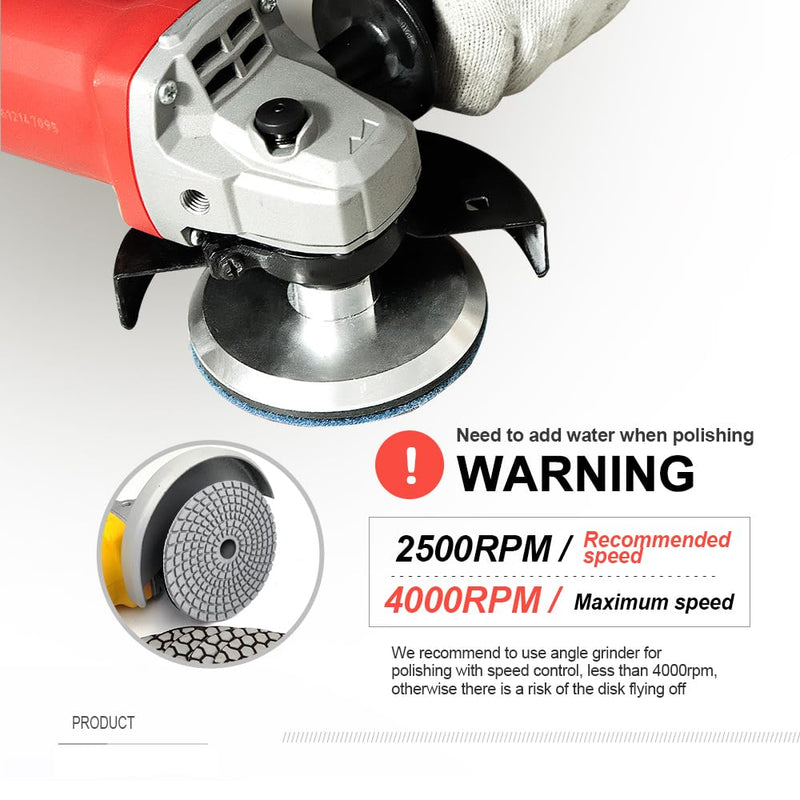 SHDIATOOL 4 - Inch Diamond Polishing Pads with White Bond Grit 800 Wet for Marble Granite Stone 8Pcs 100mm