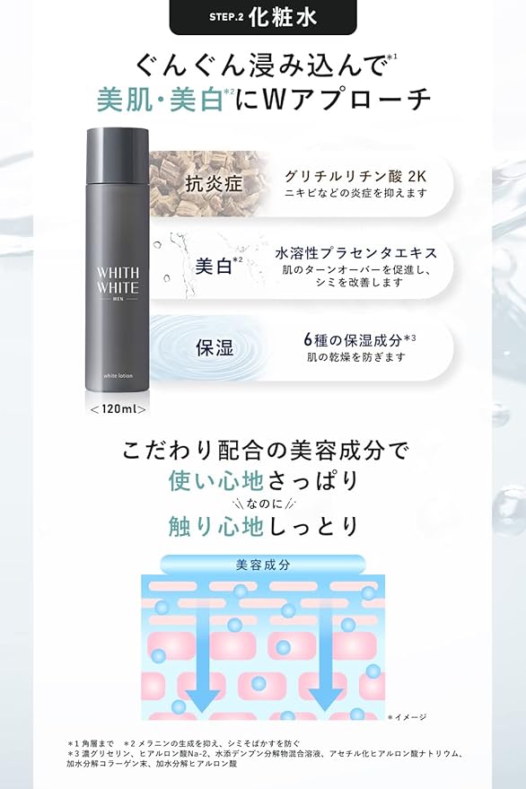 Phis White Men's Skin Care Set, Quasi Drug, Whitening, Lotion, Face Cleansing, Serum (Acne and Stain Prevention) - NewNest Australia