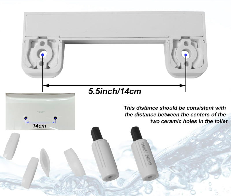 Toilet Seat Hinge Kit Fit for Kohler, Elongated Toilet Seat Hinges Replacement and Bumper Service Kit Compatible with Kohler 1150464-0