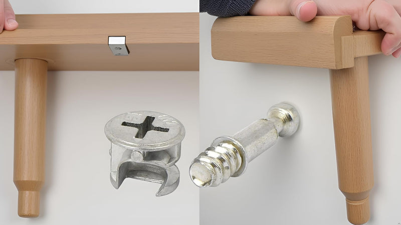 Flyshop Self-Tapping Furniture Cabinet Connector #261, 10 Sets | 15 x 12mm Cam Lock, M6 Threaded, 28mm Length Dowel, Connecting Fittings Connecting Fittings(Self-tapping)