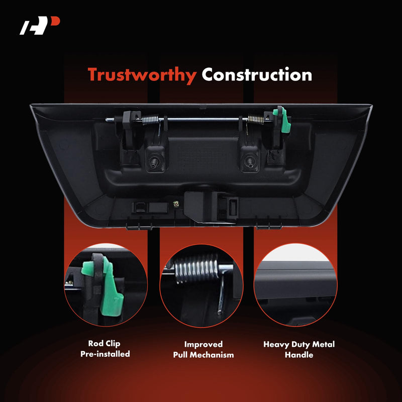 A-Premium Upgraded Metal Tailgate Handle Liftgate Latch Handle with Camera Hole Compatible with Ford F-150 F150 2015 2016 2017, Textured Black