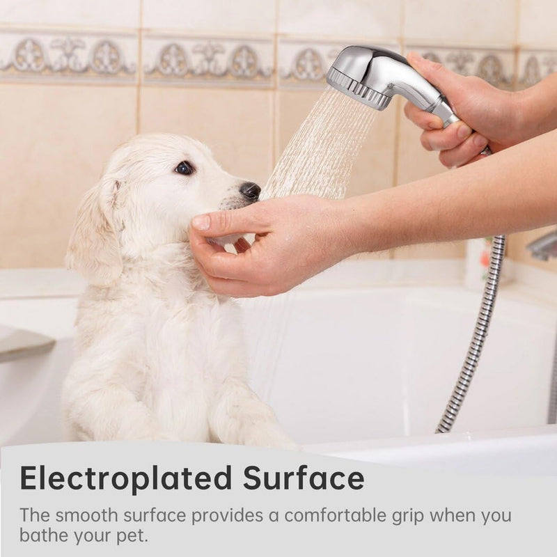 Homaisson Beauty Salon Shampoo Sink Bowl Faucet and Sprayer Kit, Leak-Proof Shampoo Bed Faucet with Metal Hose, Hot and Cold Mixer Tap Sprayer Set for Hair Beauty Salon Silver