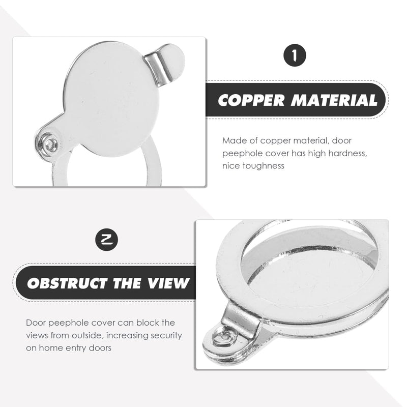 4 PCS Peephole Cover,Door Viewer Privacy Cover Door Viewer Lid Enhanced Privacy for Home Office Hotel Apartment Dormitory 5.5X2.2X0.5CM Silver