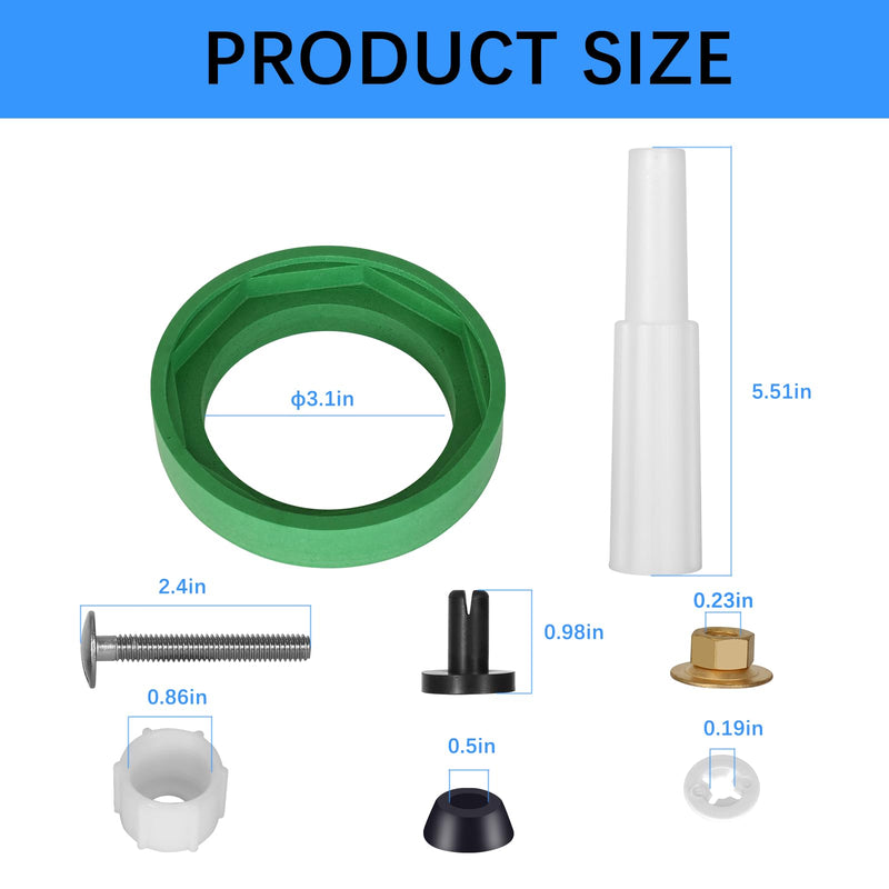 3 Inch Tank to Bowl Gasket & Bolts Kit, Replacement Parts for American Standard Champion 4 Toilets, Complete Seal Repair Set
