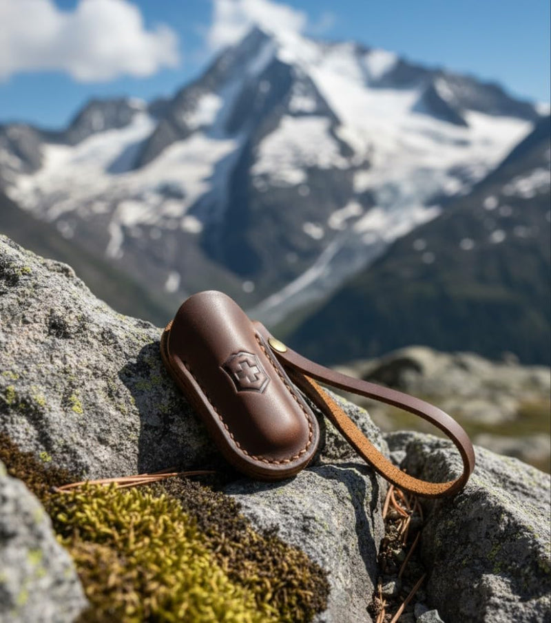 Brown Leather Sheath for 58mm Swiss Mini Pocket Knife Compatible with Victorinox multitools