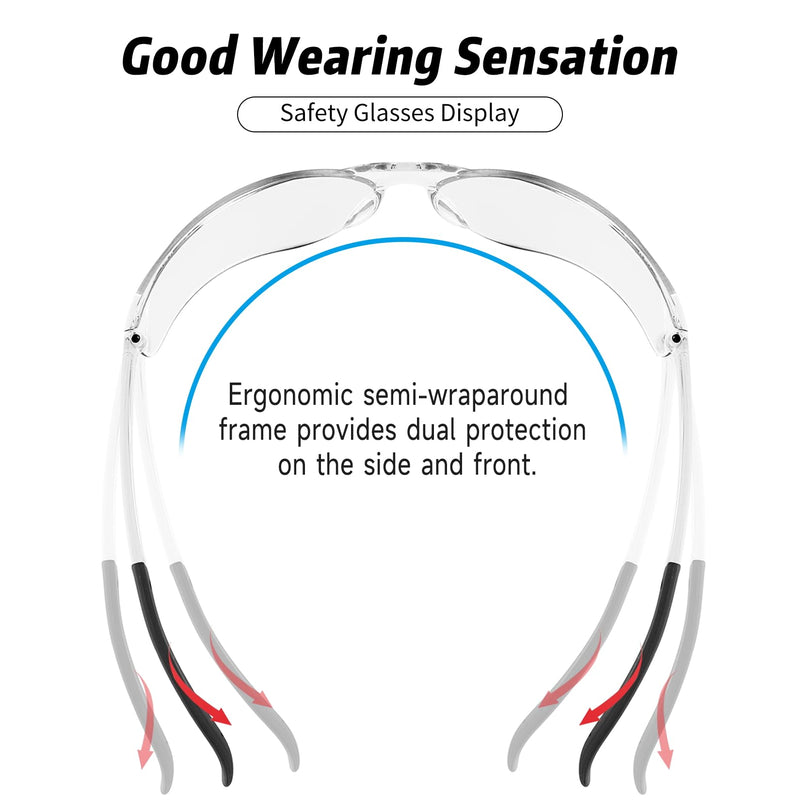 Safety Glasses for Men Women ANSI Z87.1 Safety Glasses Bulk Protective Eyewear Scratch-Resistant 30 Clear