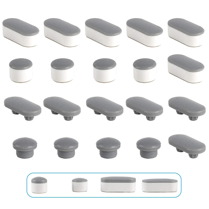 Hibbent 10 Pieces Toilet Seat Bumpers, Universal Buffer Toilet Lid Rubber Bumpers Each One with 2 Thickness TPE Pads(2 Heights) Strong Adhesive Bidet Bumpers Used for Home, Hotel, Hospital Gray