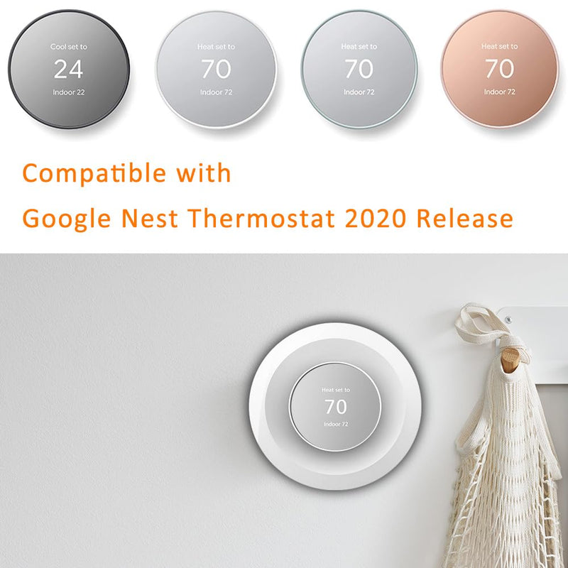 Wall Plate Made for The Nest Thermostat 2020 | Google Nest Thermostat Trim Kit Accessory | Easy Installation | Snow