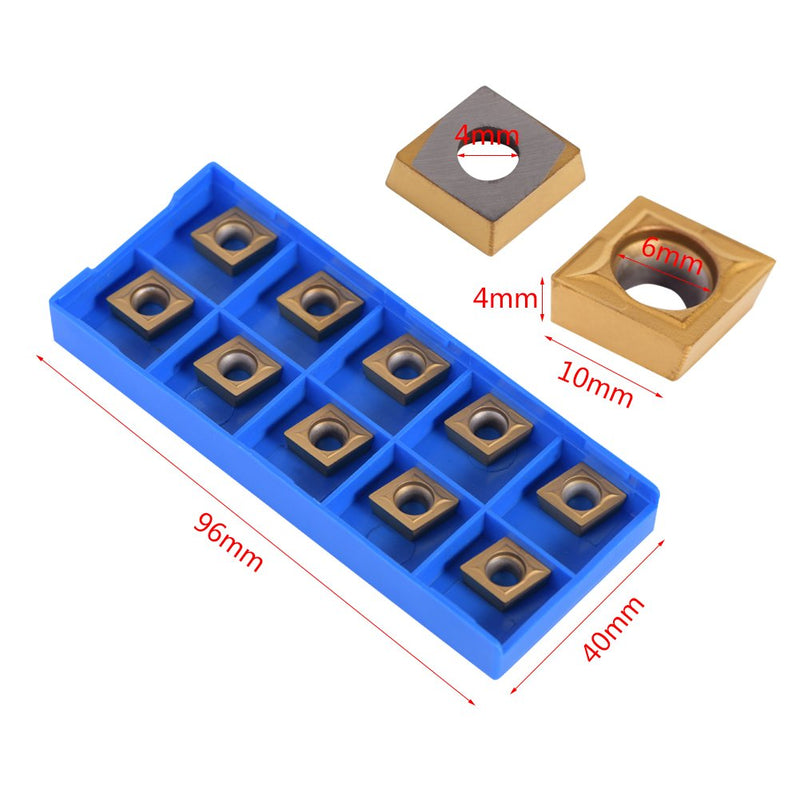 10pcs CNC Carbide Tips Inserts Blade Cutter Lathe Turning Tool with Box