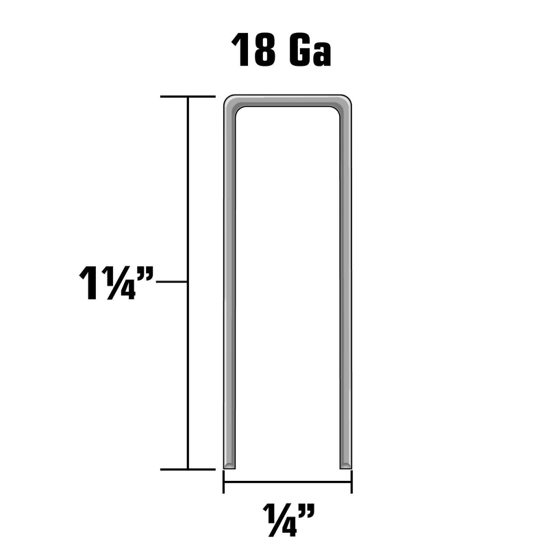 Metabo HPT 1-1/4 Inch 18 Gauge Narrow Crown Finish Staples | 1,000 Count | 21105SHPT 1/4" x 1-1/4" - 18 GA EG