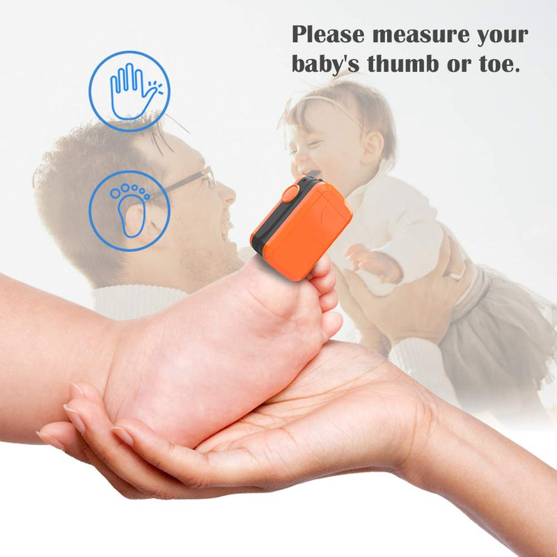 Pulse Oximeter,OLED Display Oxygen Monitor Fingertip,Blood Oxygen Saturation Monitor(SpO2) with Carrying Case,Silicone Cover (Orange) Orange