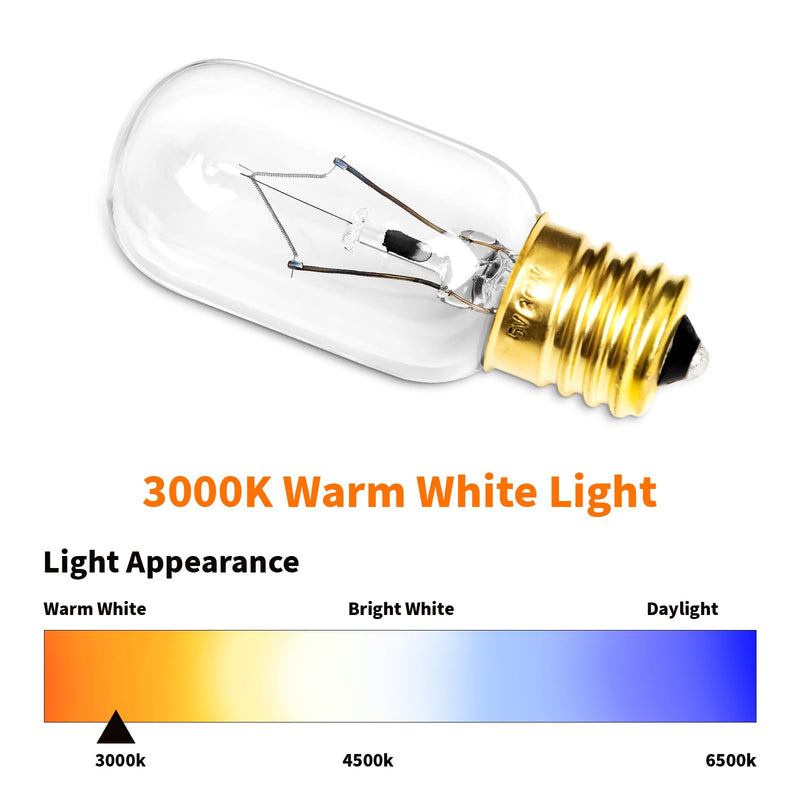 Belleone Light Bulb Fits for LG Microwave Oven - Compatible with LG Frigidaire Kenmore Whirlpool GE Over The Range Microwave, Dimmable 125V 30W E17 Base, Kitchen Night Light, Repalces 6912W1Z004B 2 Pack