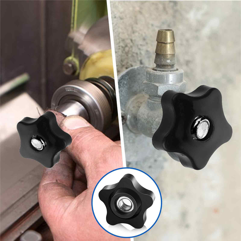 4 Pcs Threaded Knobs 3/8-16 Knob Star Knobs Female Thread Knobs Clamping Nuts Knobs Thumb Screw Threaded Knobs for T Track Bolts Jigs Knobs