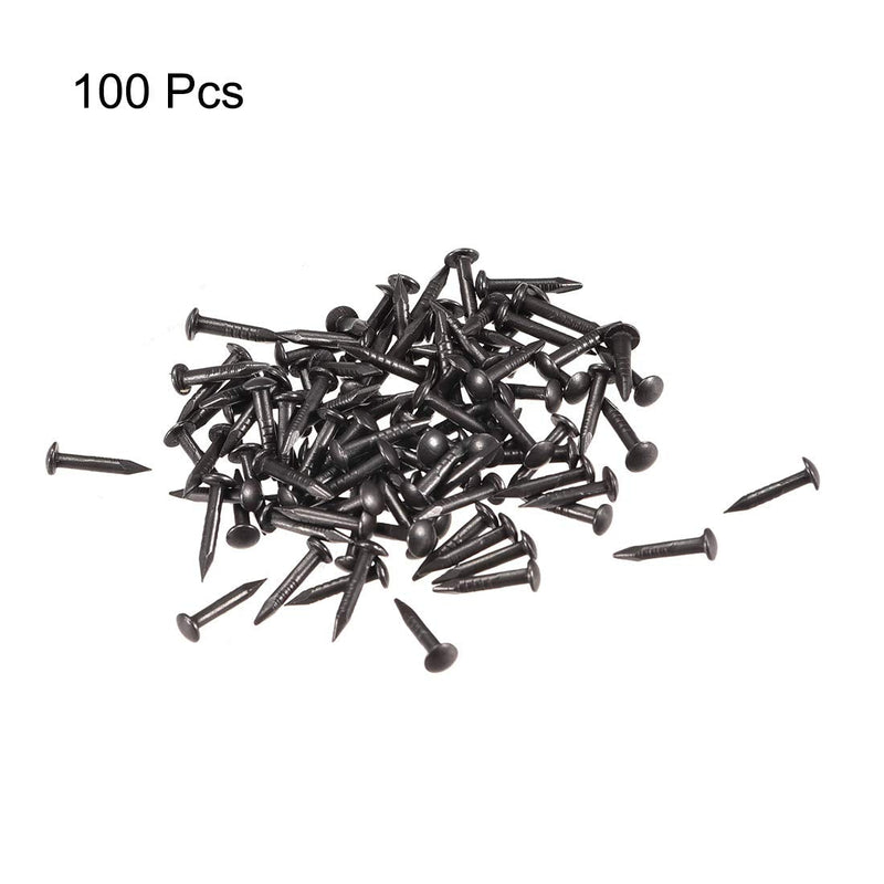 uxcell Tiny Brass Nails 1.2mmx8mm(DxL) for Wooden DIY Decorative Pictures Boxes Household Accessories Black 100pcs