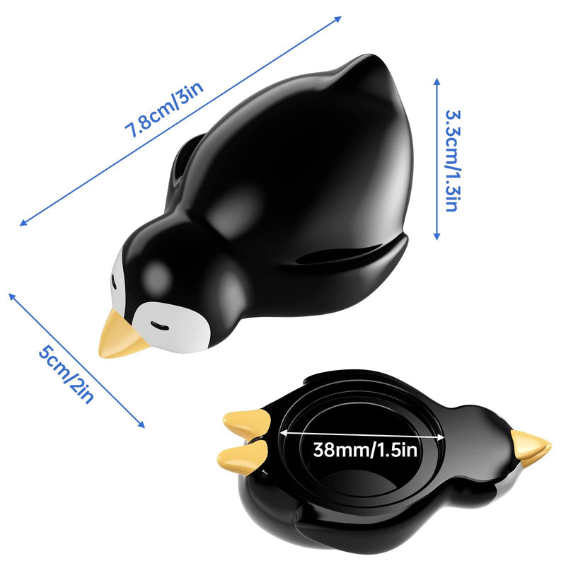 NiHome 2 PCS Resin Penguin Toilet Floor Bolt Cover Caps for Bolts Up to 1.05 Inches, Hand-Painted Fun Decorative Bathroom Accessories, Easy Installation No Tools Required, Durable and Easy to Clean