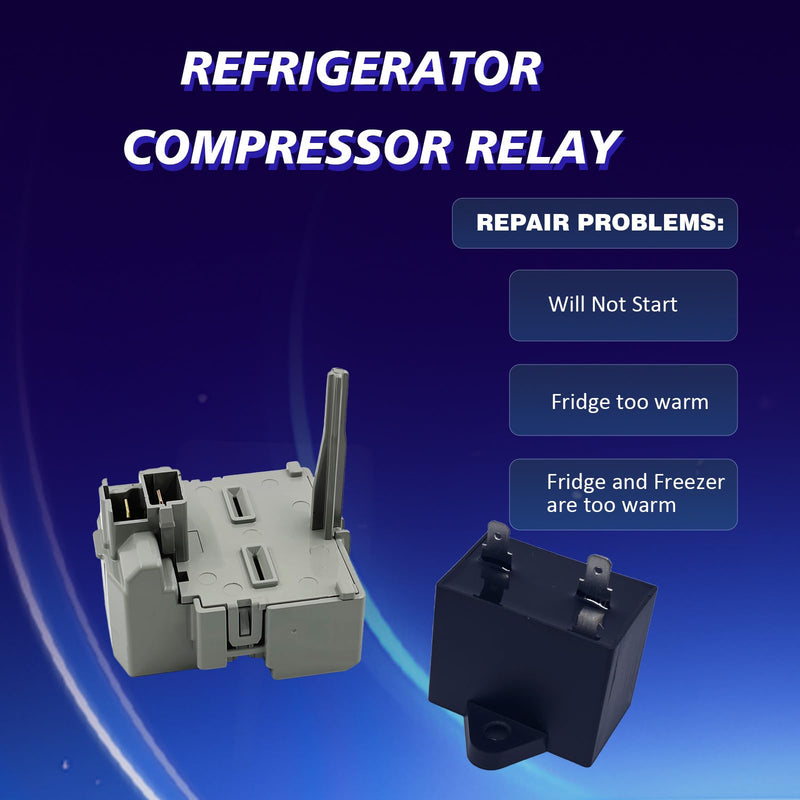 WR08X22874 Refrigerator Relay and Overload Kit for Refrigerator Compressor Start Device