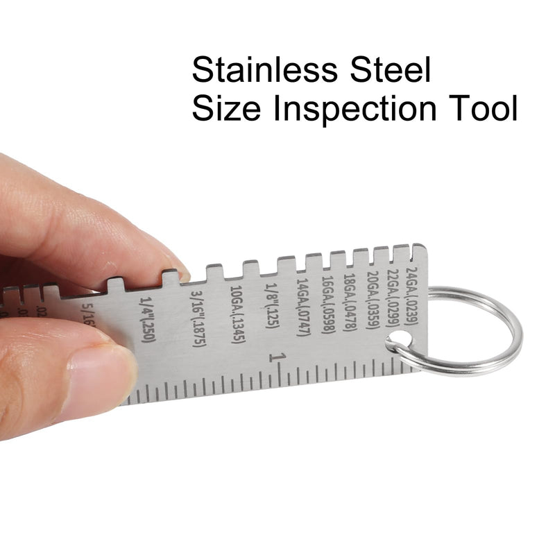4pcs Gauge Metal Sheet Thickness Gauge Metal Gauge Tool Stainless Steel Thickness Gauge One Sided Material Wire Thickness Gauge Plated Size Inspection Tool