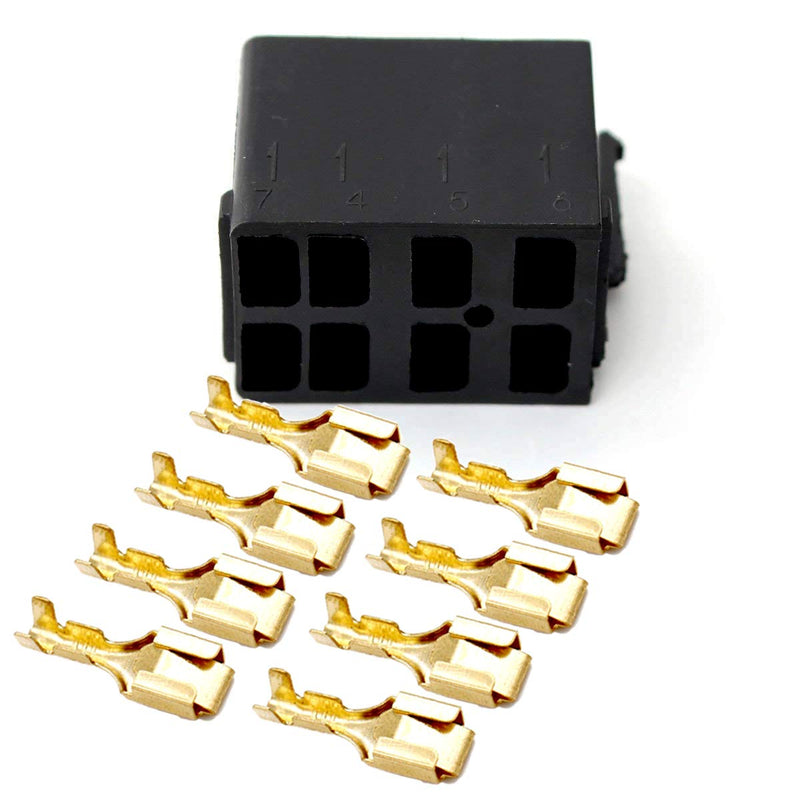 GIETOP GI1407 Lot/Sets 6.3mm 14-16AWG Female Gold Spade Terminal Connector + Rocker Switch Plug Connect Box Socket ARB Carling (6 Sets) 6 Sets