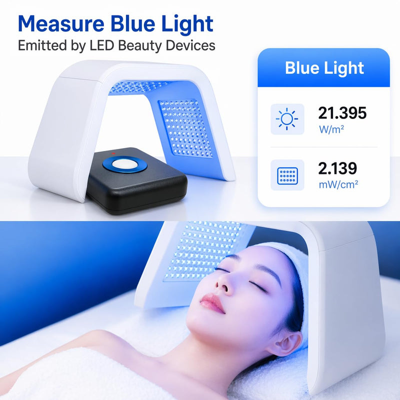 Blue Light Meter, Blue Light Irradiance Meter for Screens, LED Beauty Devices & Blue-Light Blocking Glasses, Up to 760,000 μW/cm²