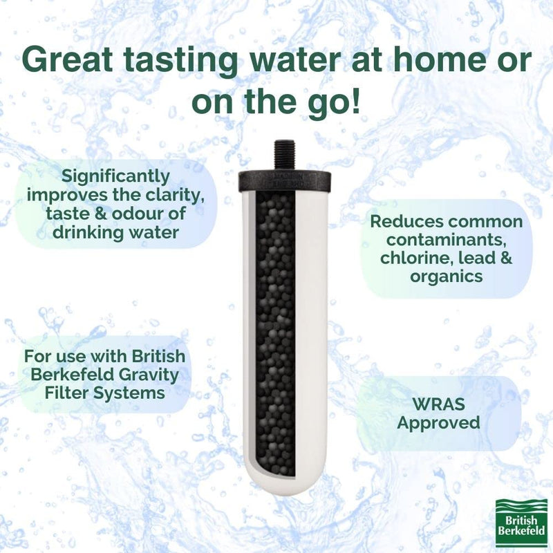 British Berkefeld Doulton Water Element Candle Compatible with Berkey Water Filter Replacement for BB9-2 Gravity Water Filter System 1- Single