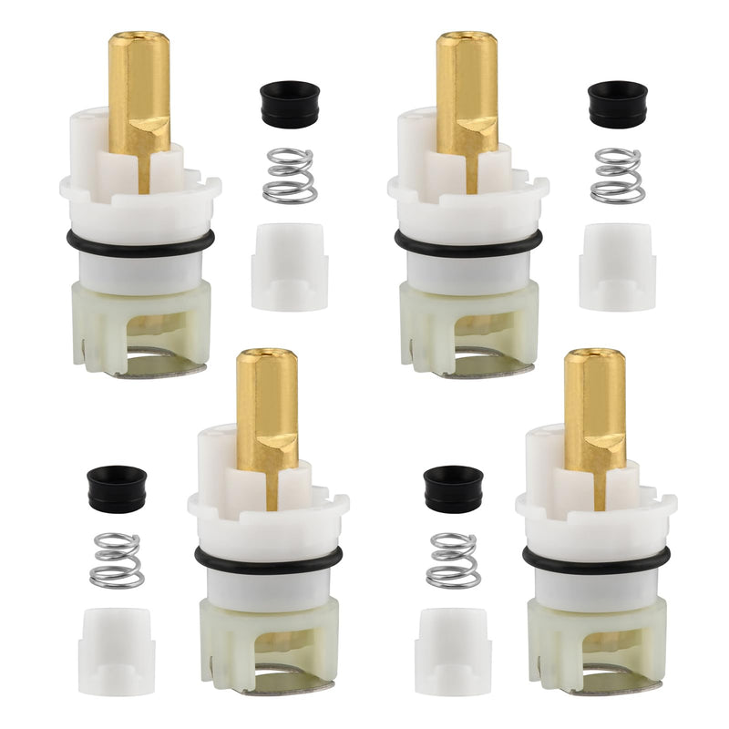 4 Pack RP25513 Faucet Stem Assembly Compatible with Del-ta Two Handle Faucet Repair Kit with RP4993 Rubber Seat, Spring and Turn stop1/4, Replacement Stems Cartridges for Bathtub Shower Sink Faucets