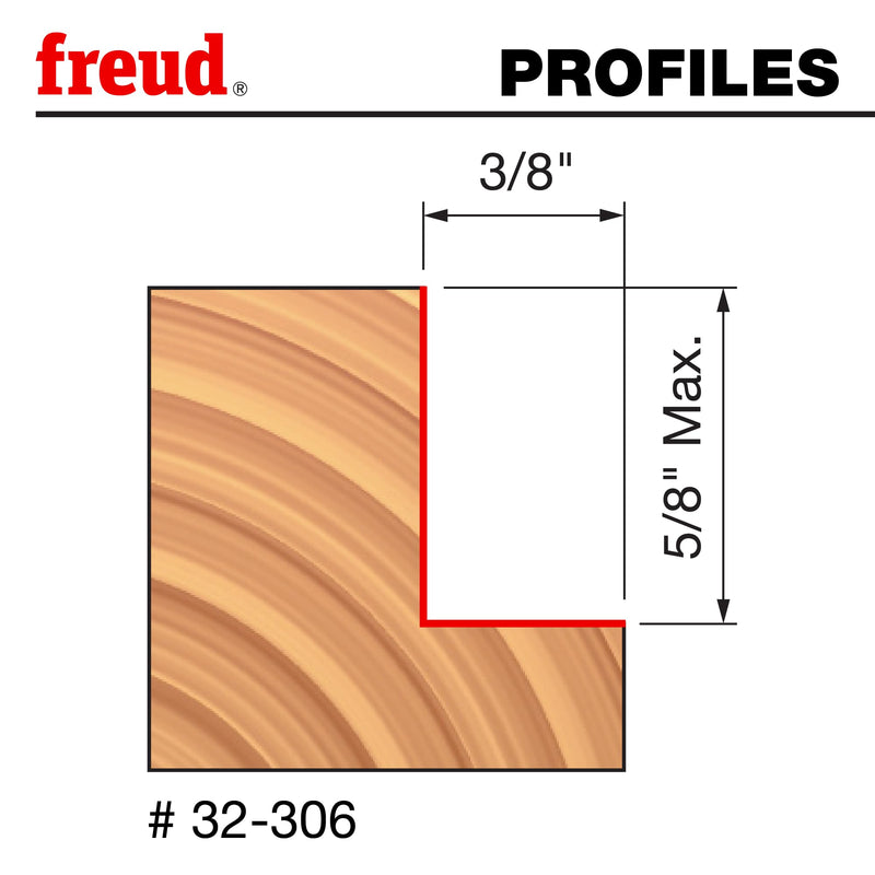 Freud 32-306: 1-1/4" (dia.) Rabbeting Bit with 1/4" shank, 5/8" shank length