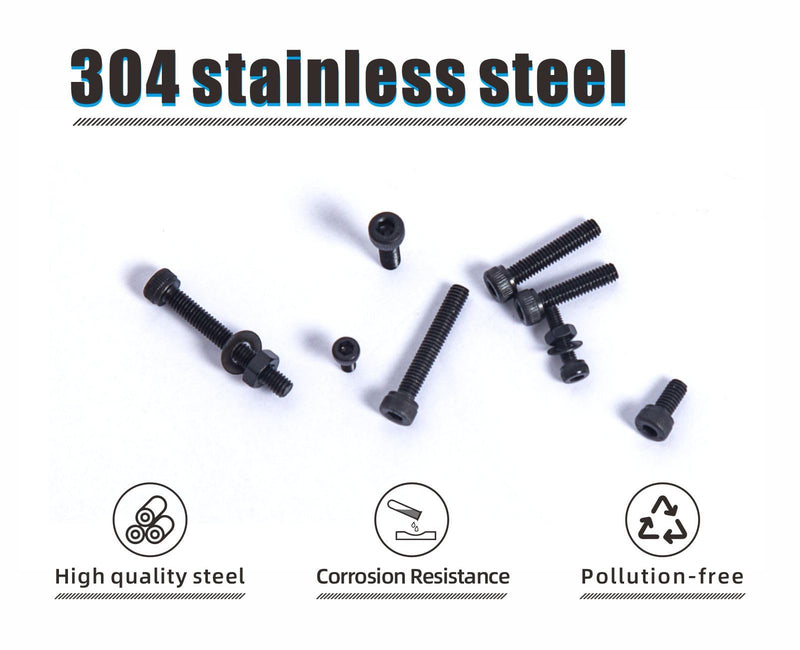 527 Pcs M4 M3 Metric Screws Assortment Kit, Machine Screw Assortment, Nuts and Bolts Assortment 12.9 Grade High Strength Carbon Steel Black 16 Sizes 6mm 8mm 10mm 12mm 16mm 20mm 25mm 30mm