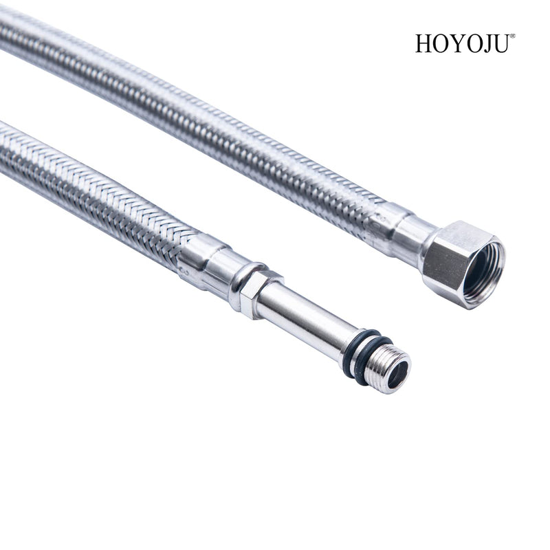 Faucet Supply Lines Connector Stainless Steel Braided Supply Hose 3/8-Inch Female Compression Thread x M10 Male Connector, 24-Inch Long x 2 Pcs (1 Pair) 24"Faucet Hose Braided Supply Hose 3/8-Inch Female x M10 Male Connector Chrome