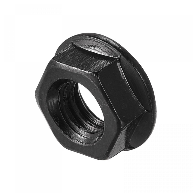 uxcell M6 Serrated Flange Hex Lock Nuts, Carbon Steel Black Oxide Finished 20pcs