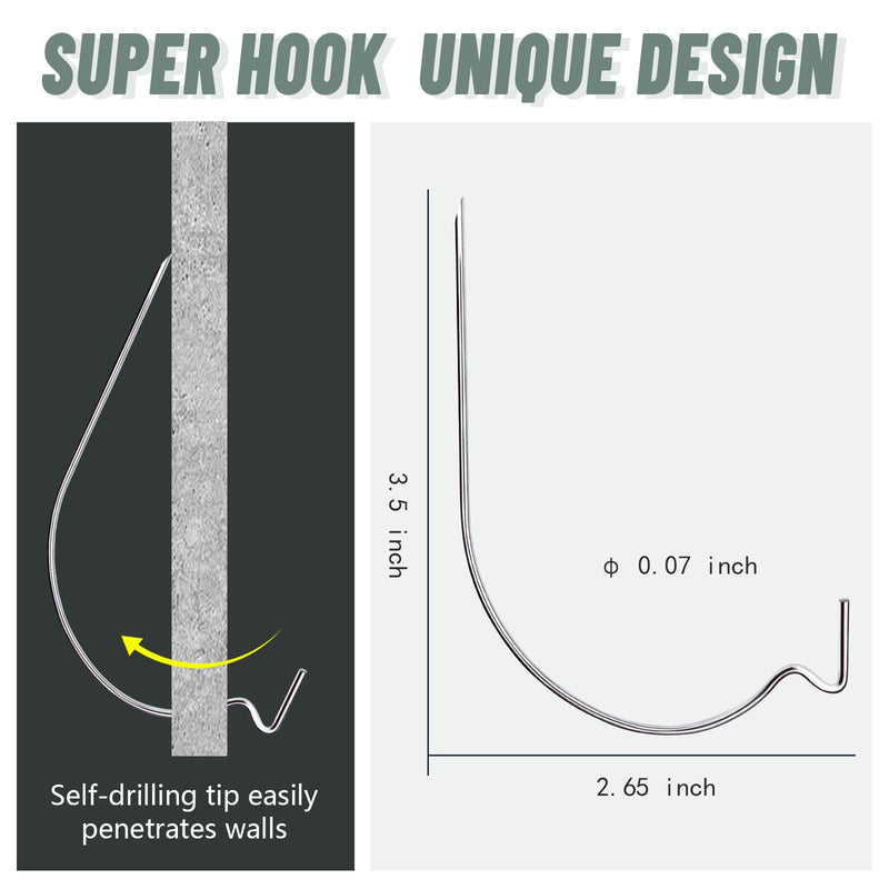 30pcs Super Hook Picture Hangers and Office Pack, Drywall Hooks for Hanging Pictures, Wall Hooks, Picture Hangers, Picture Hanging Kit，Hang Art, Clock, Shelves, Mirrors... 30pcs
