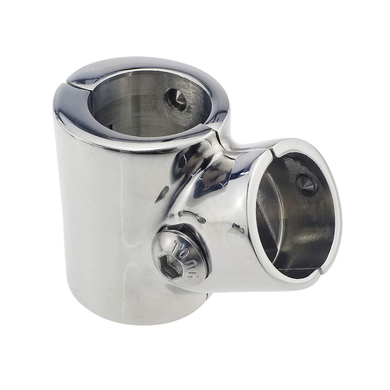 Heavy Duty 316SS Boat Hand Rail Fitting- Polished 60 Degree T/Tee Hinged/Split Fitting 7/8" Tube 1PC FOR 7/8" TUBE