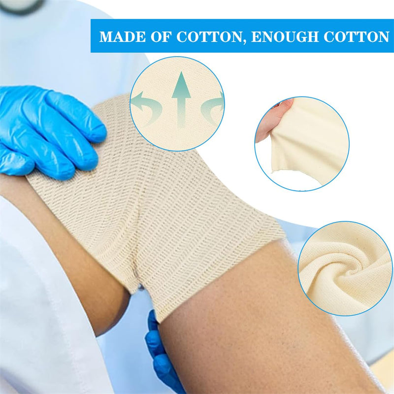 Elasticated Tubular Support Bandage Cotton Stockinette Tubing Size F Reusable Compression Sport Bandage Roll for Arm Leg Knee (3.9 Inch x 5.46 Yard)