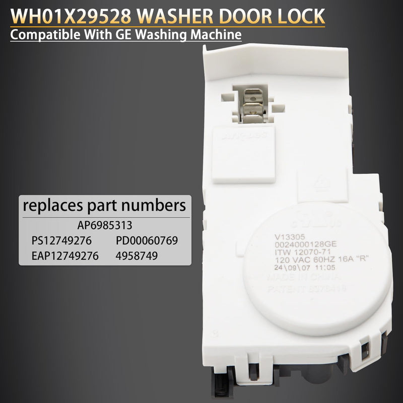 WH01X29528 Washer Door Lock for GE Replaces AP6985313 PS12749276 PD00060769
