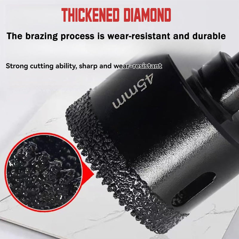 Diamond Core Drill Bits Set 1/4" to 2" Diamond Hole Saw Drill Bit for Ceramic Porcelain Tile Stone Granite Marble 10PCS 1/4~2inch