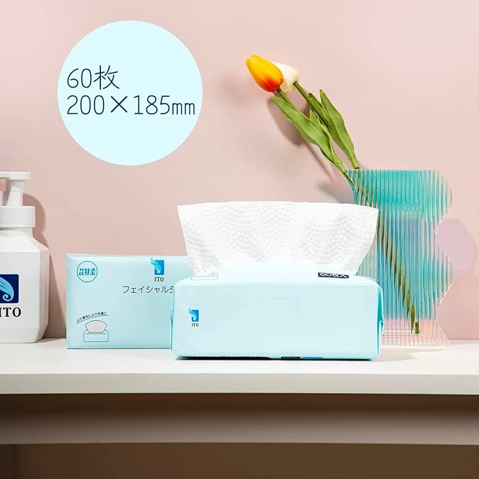 ITO Facial Towel, Facial Towel, Cleansing Towel, Cotton Towel, For Rough Skin, Sensitive Skin, Face Wiping Sheet, Face Towel, Travel, Cleansing, Makeup, Makeup Remover, Aytio, For Both Wet and Dry - NewNest Australia