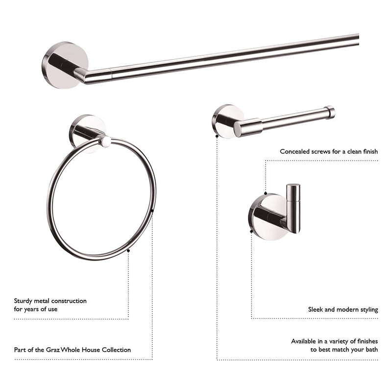 Graz 24-inch Towel Bar in Polished Chrome