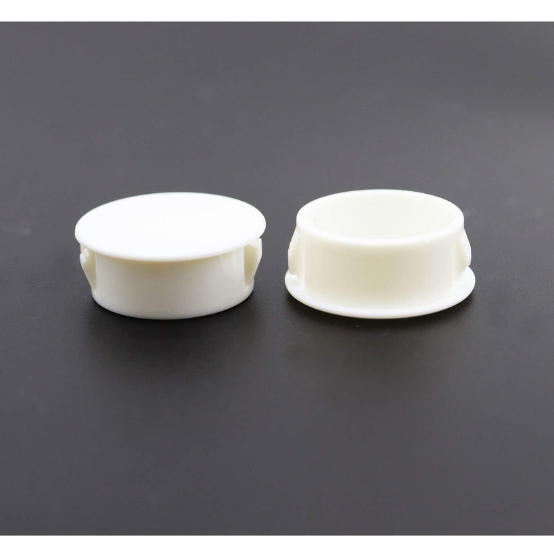 Hole Plugs Plastic 25mm (1") Fit for 24.5-25mm Diameter Locking Hole Tube Flush Type Panel Plugs Fastener Cover for Kitchen Cabinet Furniture Off White 25 Pcs 25mm(1")