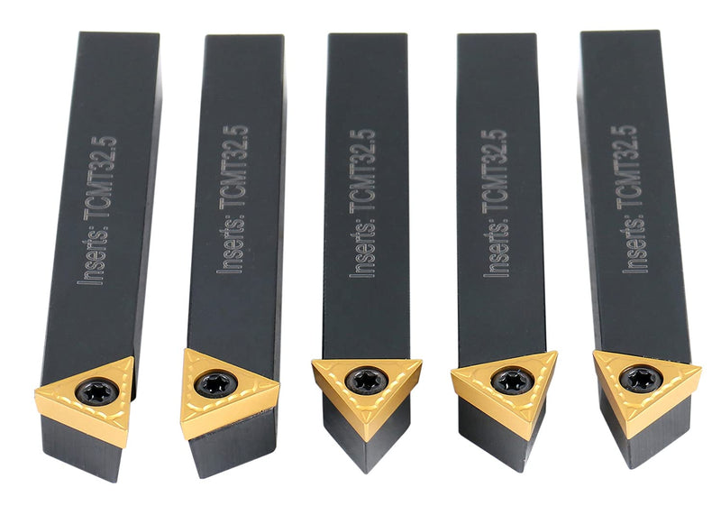 Accusize Industrial Tools 1/2'' 5 Pc Indexable Turning Tool Set, 2380-5082 1/2"
