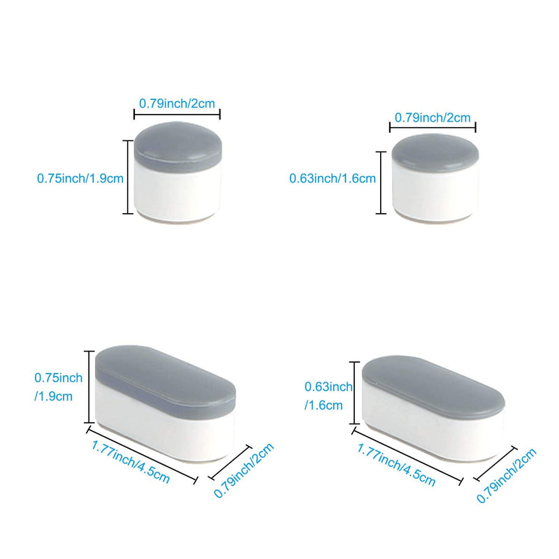 Hibbent 10 Pieces Toilet Seat Bumpers, Universal Buffer Toilet Lid Rubber Bumpers Each One with 2 Thickness TPE Pads(2 Heights) Strong Adhesive Bidet Bumpers Used for Home, Hotel, Hospital Gray