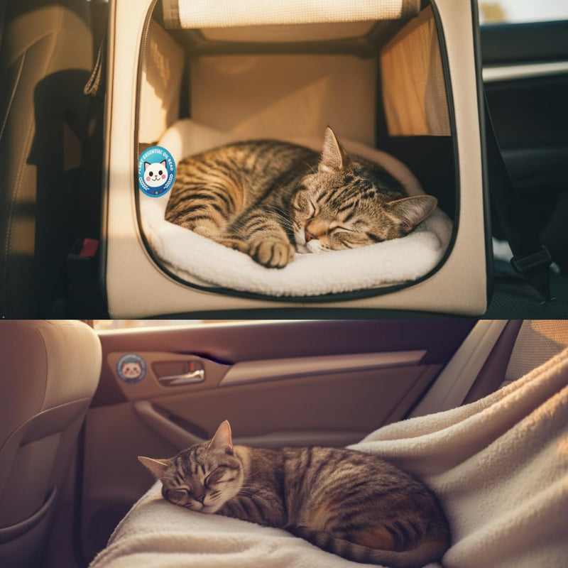 Cat Calming Pheromone Stickers (6 PCS), Natural Plant Essential Oil Diffuser Patches, Anxiety & Stress Relief for Cats, Vet Visits & Travel Essentials, 4-Bead Design for 72+ Hour Relief