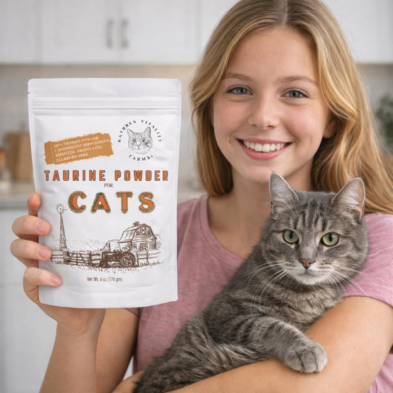 Taurine for Cats - Taurine Powder for All Ages Including Kittens - 144+ Servings - 500mg Supplement - unscented (6oz) 6oz